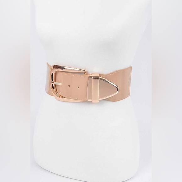 Gold Metal Wide Waist Adjustable Statement Belt main image 5